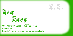 mia racz business card